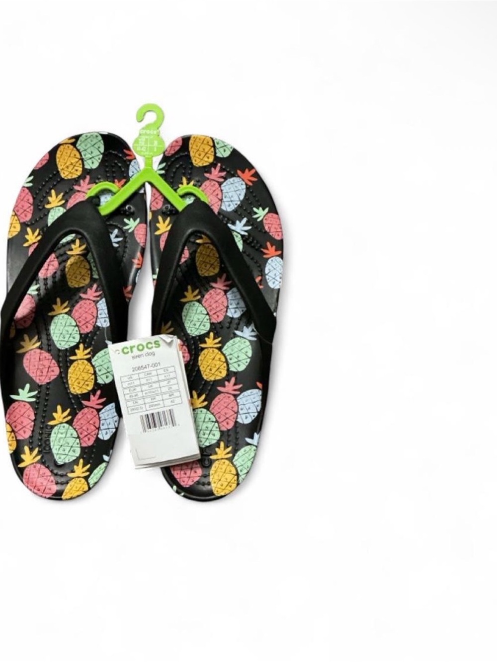 Crocs Kadee II Pineapple Print Flip Flops Women’s 10 NWT